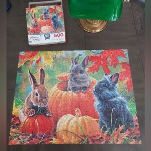 Pumpkin Patch Bunnies 500 Pc Puzzle